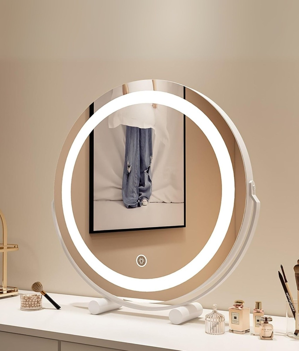 ESPEJO DECORATIVO MESA TACTIL LED REDONDO MAQUILLAJE JHN - 8
