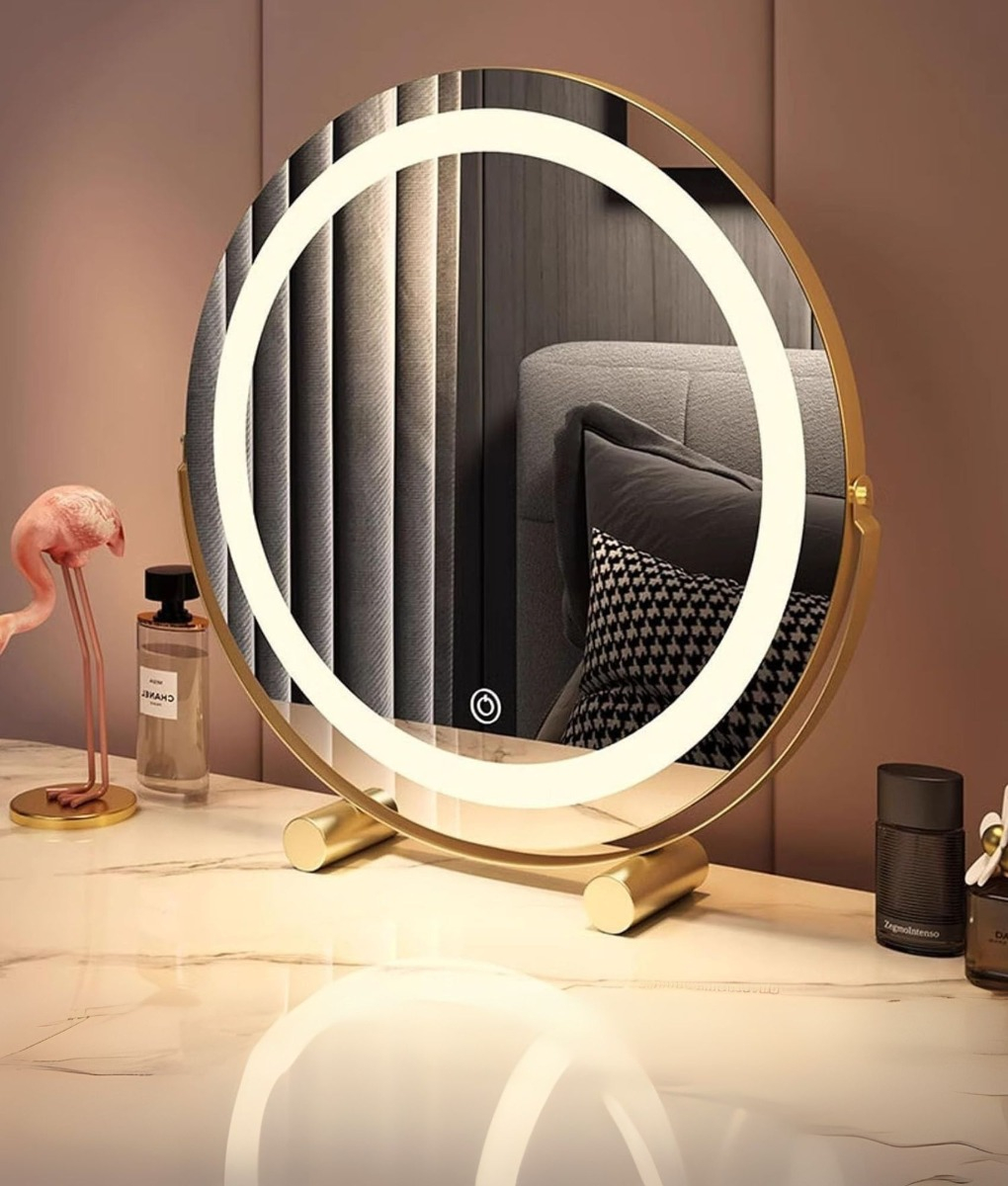 ESPEJO DECORATIVO MESA TACTIL LED REDONDO MAQUILLAJE JHN - 9