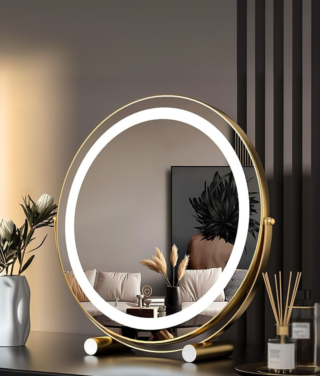 ESPEJO DECORATIVO MESA TACTIL LED REDONDO MAQUILLAJE JHN - 10