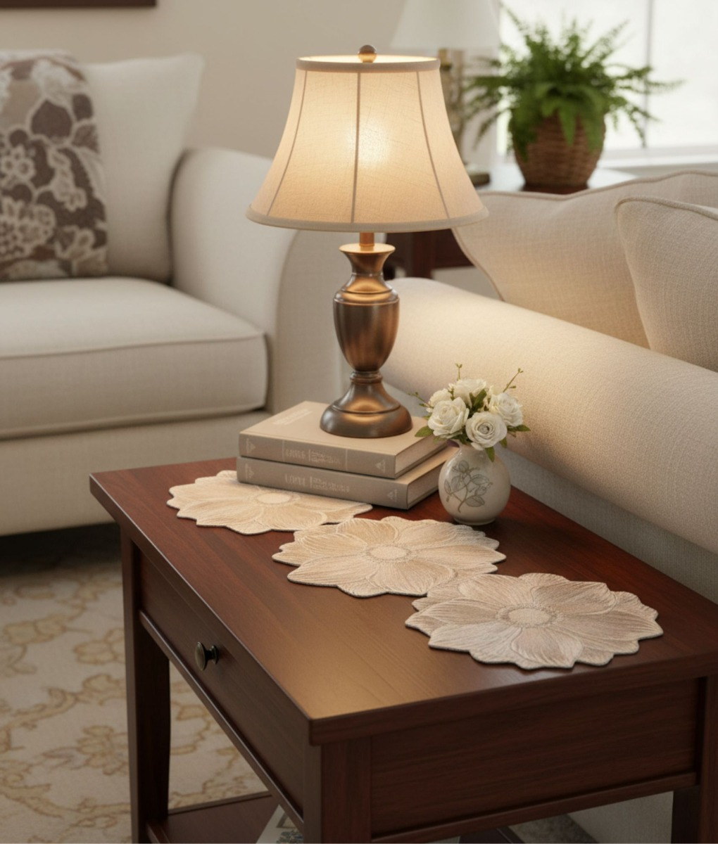 SET 3 CAMINO MESA FLORAL DECORATIVO ELEGANTE HOGAR JHN - 6