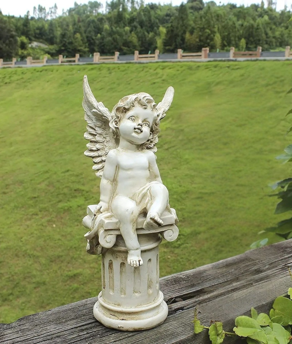 ESTATUA JARDIN HOGAR PILAR ROMANO QUERUBIN ANGEL JHN - 6