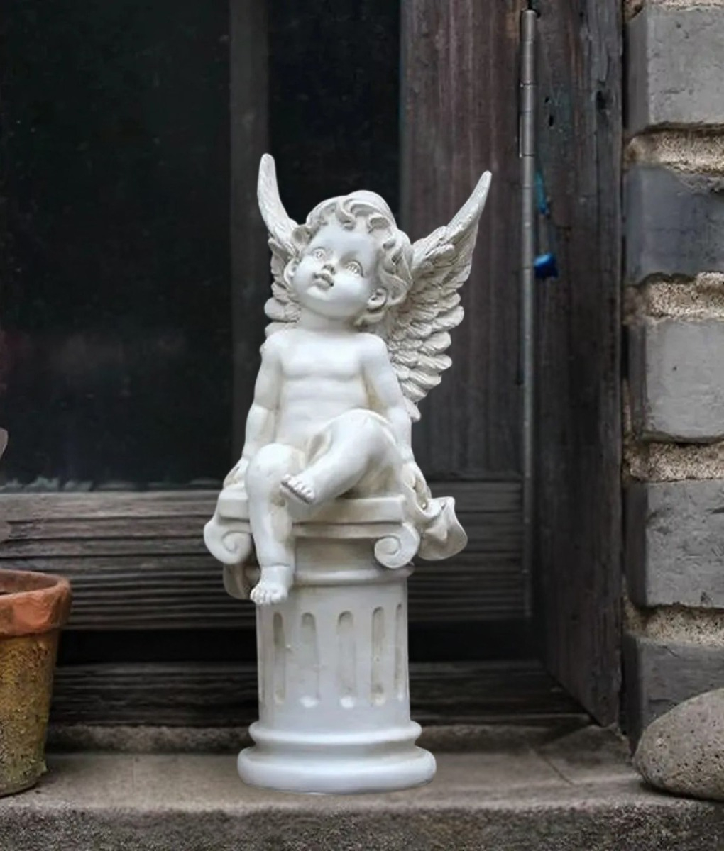 ESTATUA JARDIN HOGAR PILAR ROMANO QUERUBIN ANGEL JHN - 8