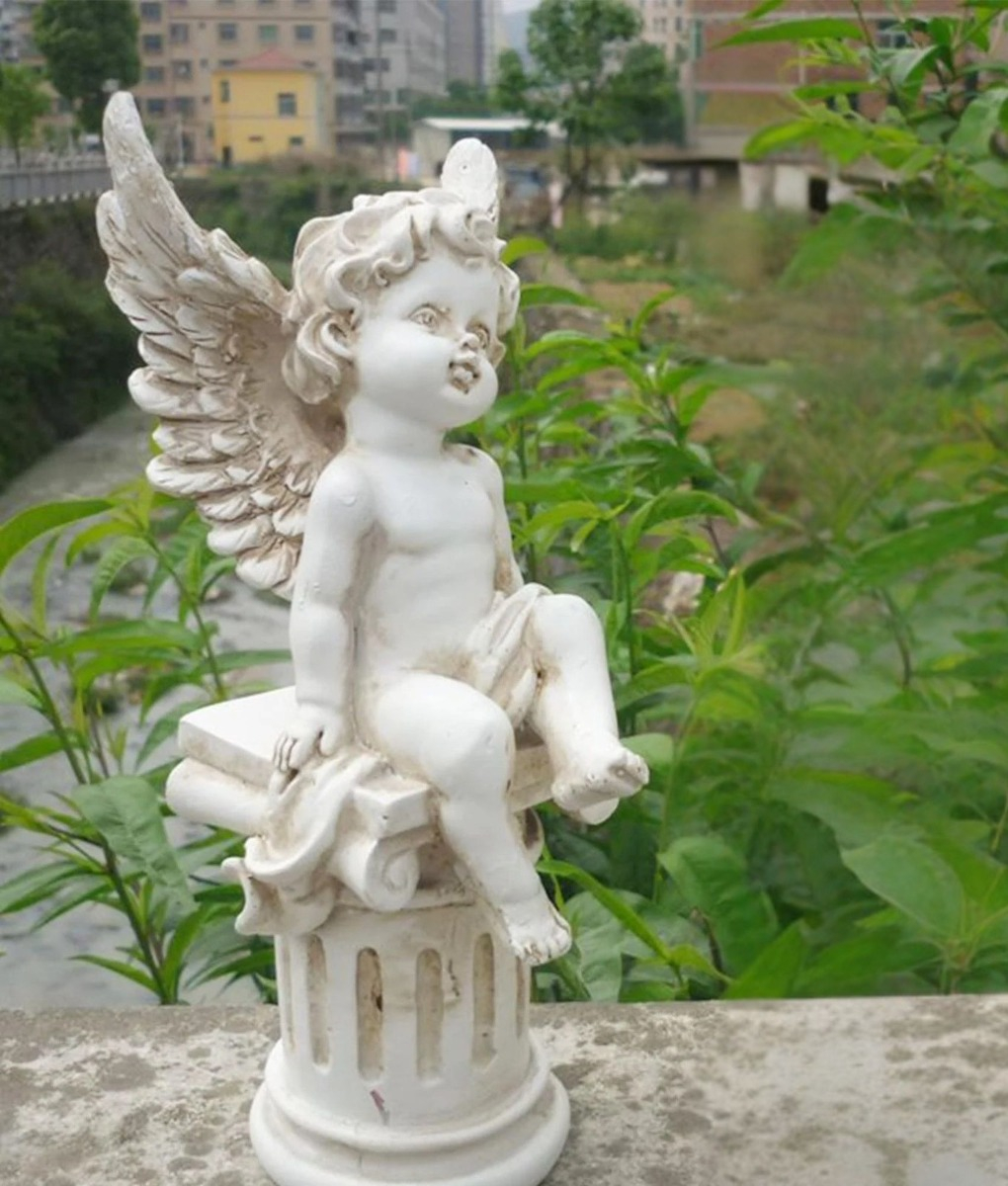 ESTATUA JARDIN HOGAR PILAR ROMANO QUERUBIN ANGEL JHN - 9