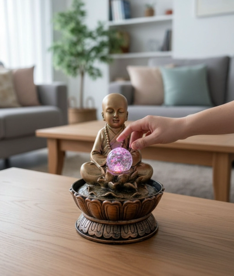 FIGURA DECORATIVA ESTATUA BUDA ADORNO HOGAR MEDITACION JHN - 5