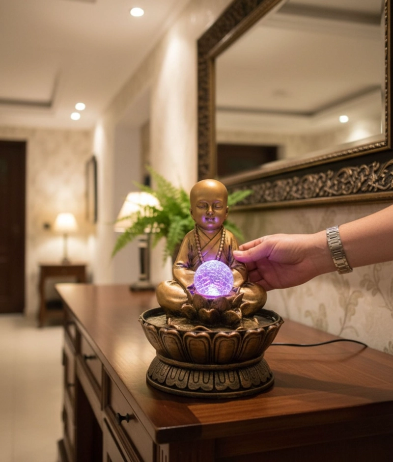 FIGURA DECORATIVA ESTATUA BUDA ADORNO HOGAR MEDITACION JHN - 6