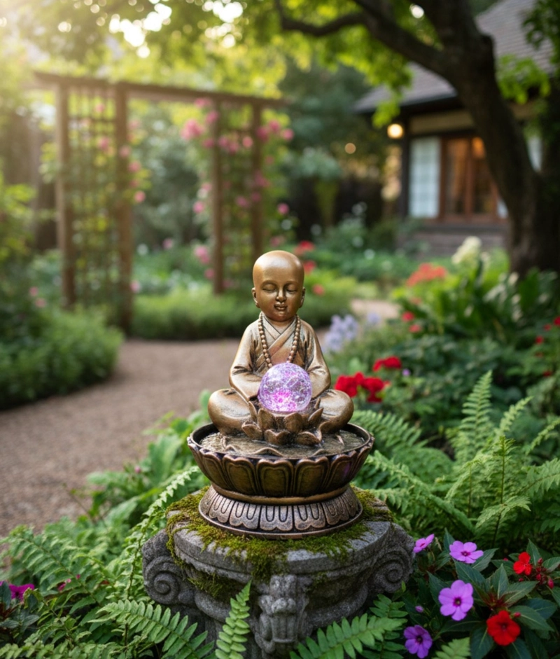 FIGURA DECORATIVA ESTATUA BUDA ADORNO HOGAR MEDITACION JHN - 8