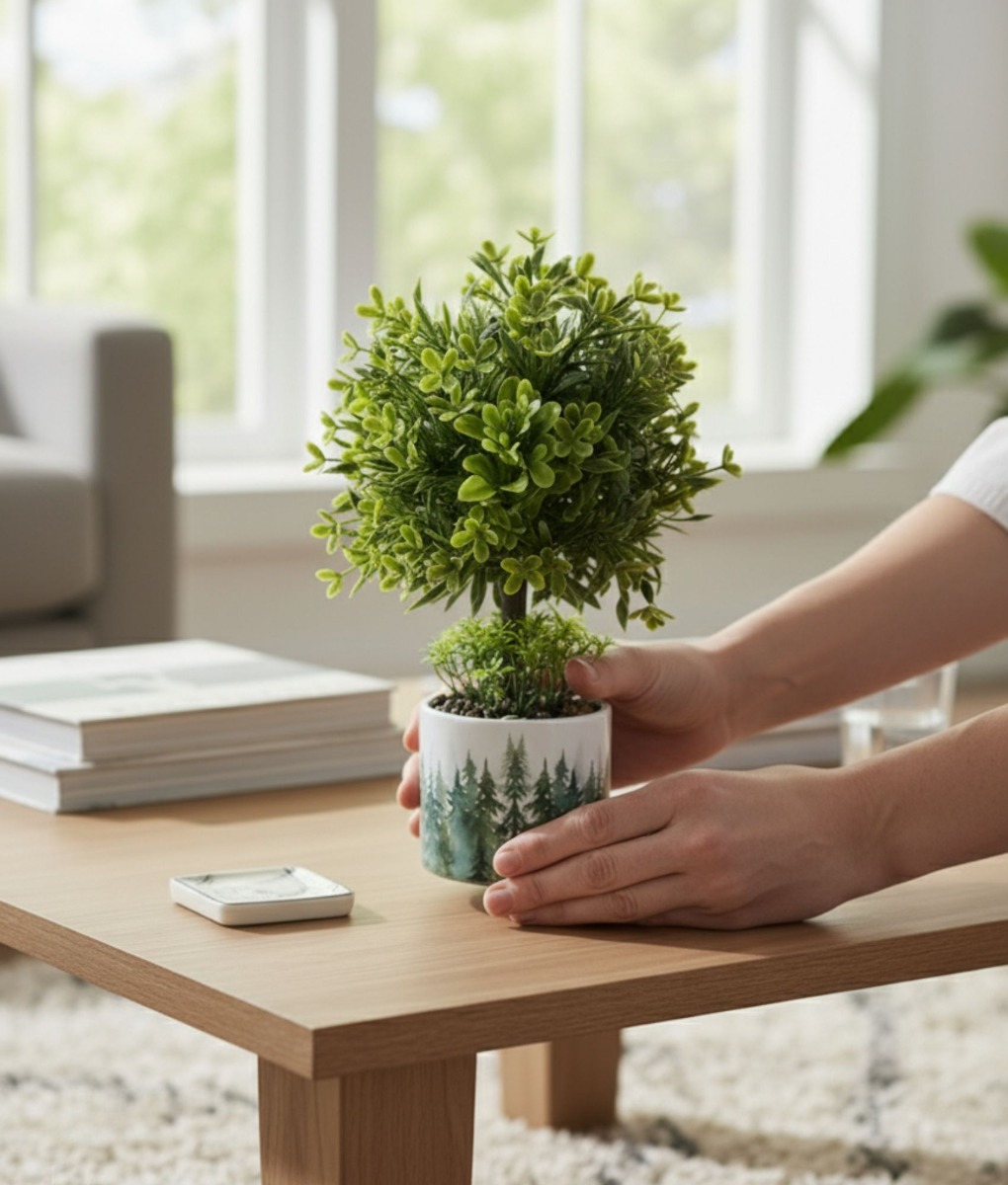 PLANTA ARTIFICIAL DECORATIVA ADORNO MODERNO ARBUSTO JHN - 6
