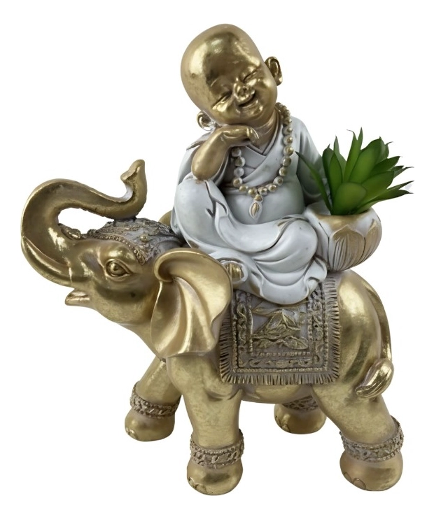 FIGURA DECORATIVA ADORNO BUDA ESTATUA HOGAR FELICIDAD JHN - 1