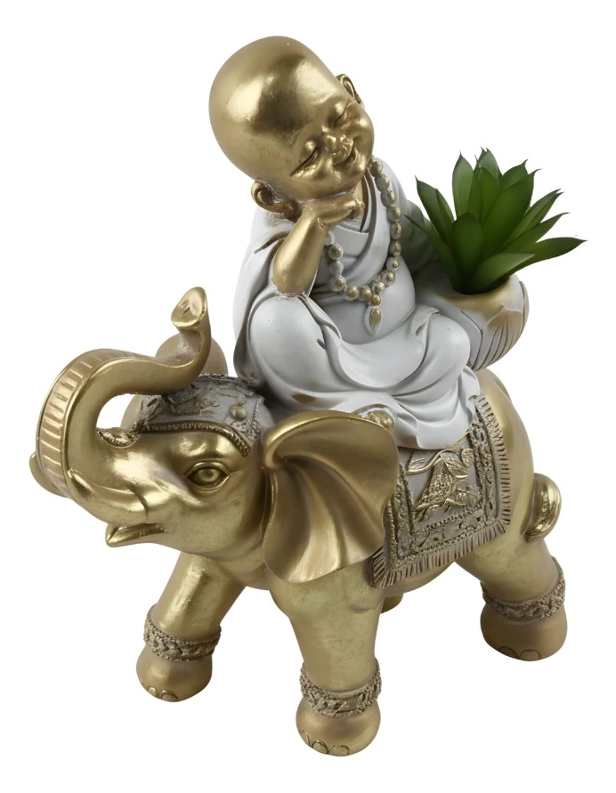 FIGURA DECORATIVA ADORNO BUDA ESTATUA HOGAR FELICIDAD JHN - 3