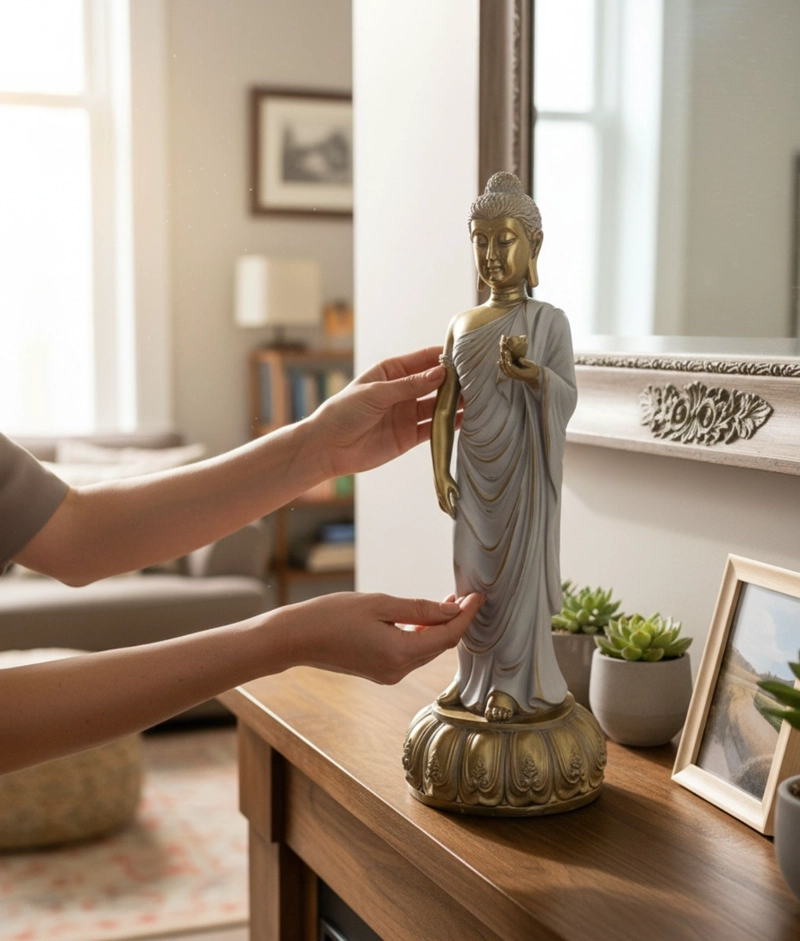 FIGURA DECORATIVA BUDA ADORNO ESTATUA HOGAR JHN - 5