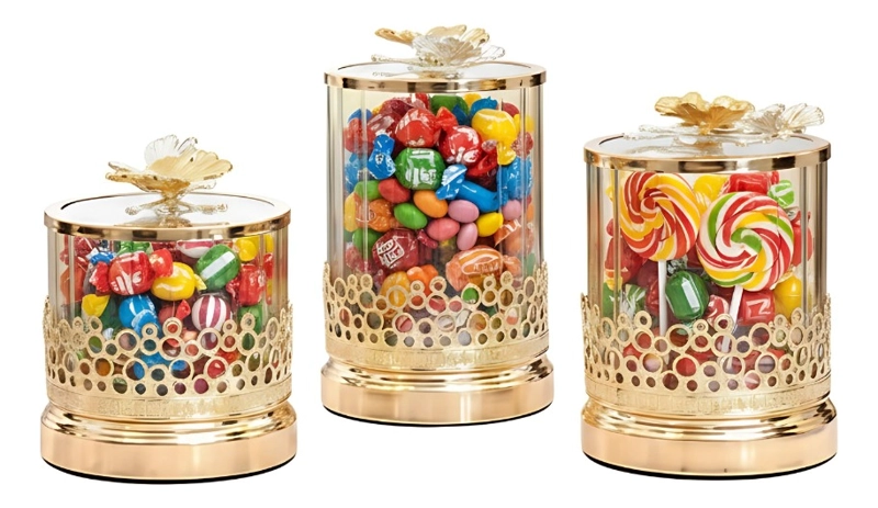 SET FRASCO DECORATIVO MODERNO RECIPIENTE ADORNO HOGAR JHN - 3