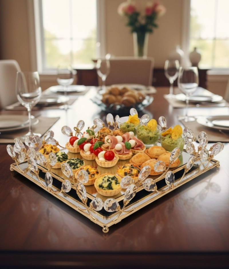 BANDEJA DECORATIVA ELEGANTE MULTIFUNCIONAL ORGANIZADOR JHN - 2