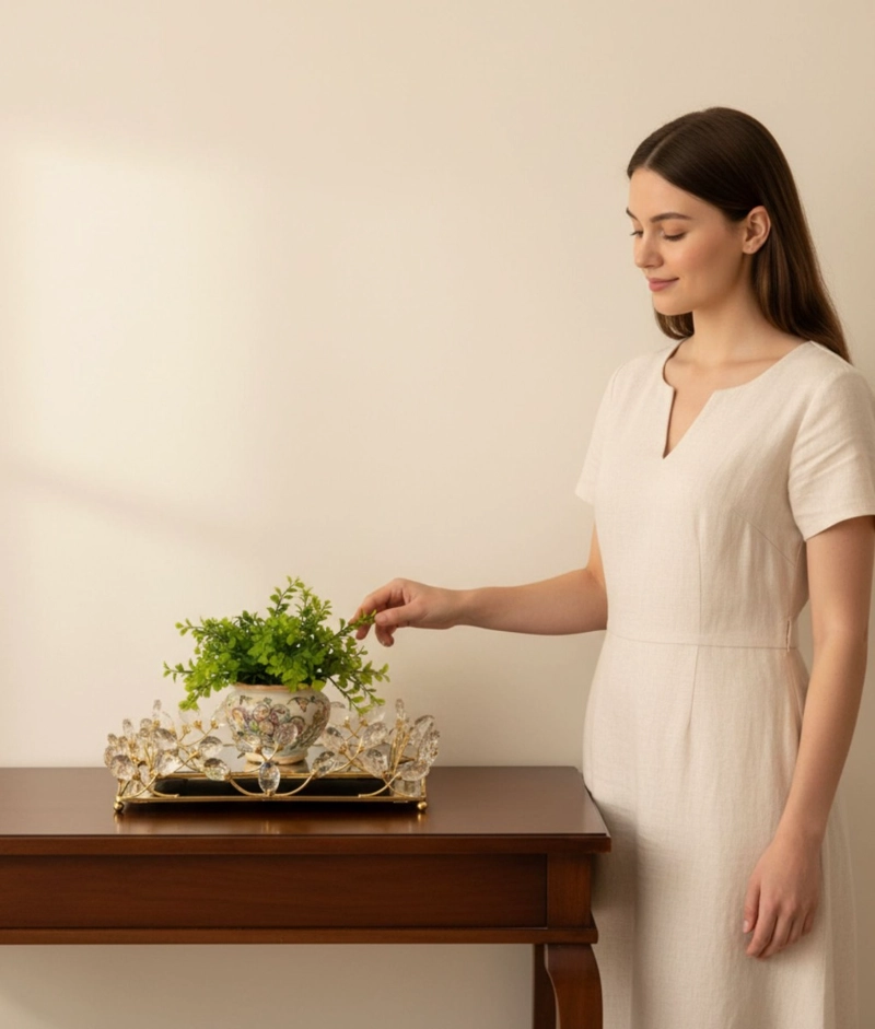 BANDEJA DECORATIVA ELEGANTE MULTIFUNCIONAL ORGANIZADOR JHN - 5
