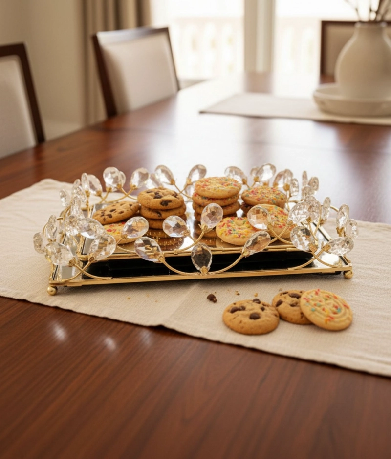 BANDEJA DECORATIVA ELEGANTE MULTIFUNCIONAL ORGANIZADOR JHN - 10