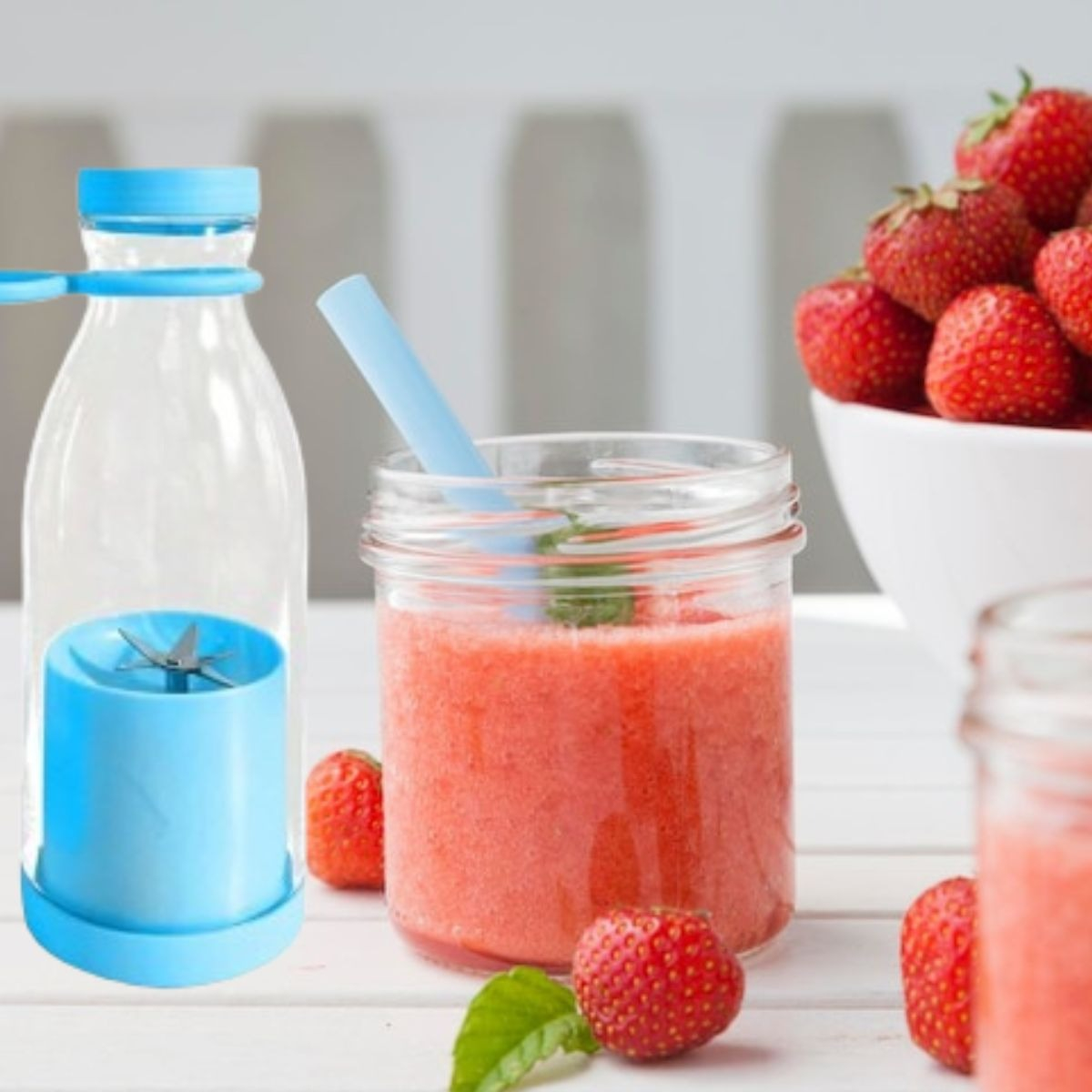 MINI LICUADORA PORTATIL RECARGABLE BATIDO JUGOS LAU - 2