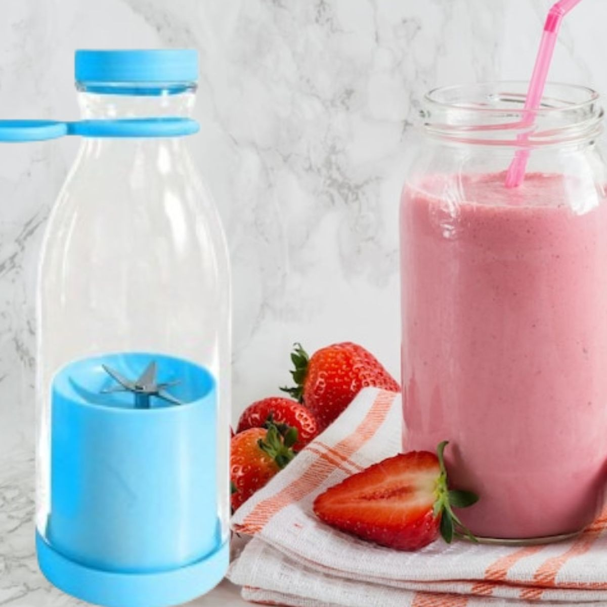 MINI LICUADORA PORTATIL RECARGABLE BATIDO JUGOS LAU - 10