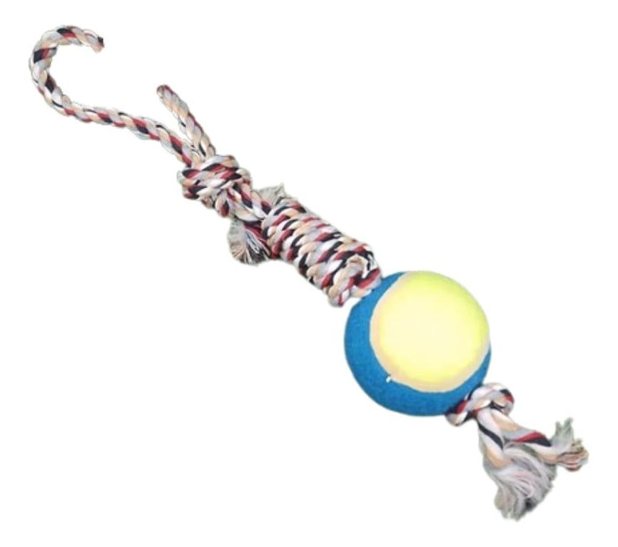 SET 4 JUGUETES DE CUERDA PELOTA DIVERTIDO MASCOTA PERROS LAU - 1