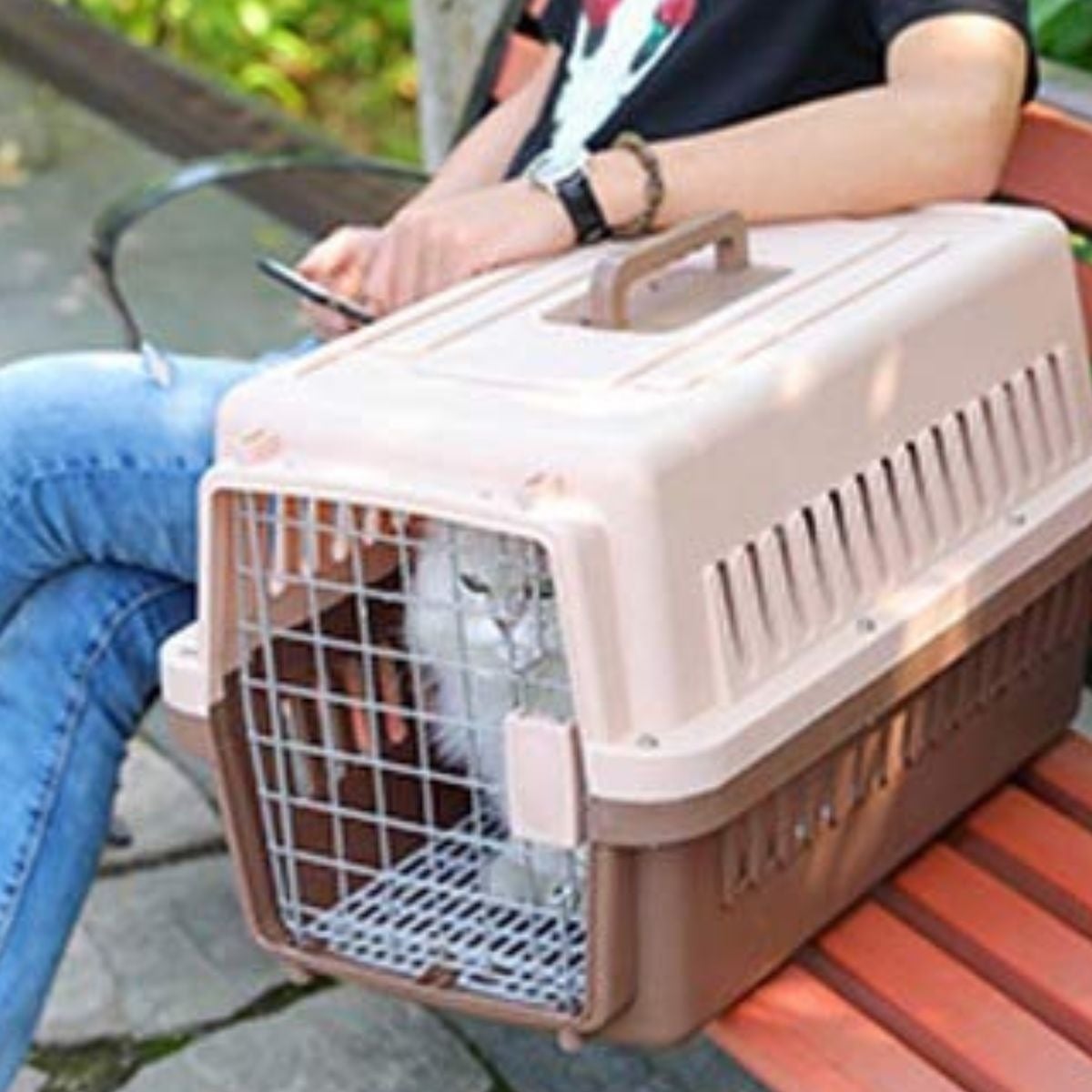 KENNEL TRANSPORTADOR RESISTENTE 52X41X75CM PERRO MASCOTA LAU - 4
