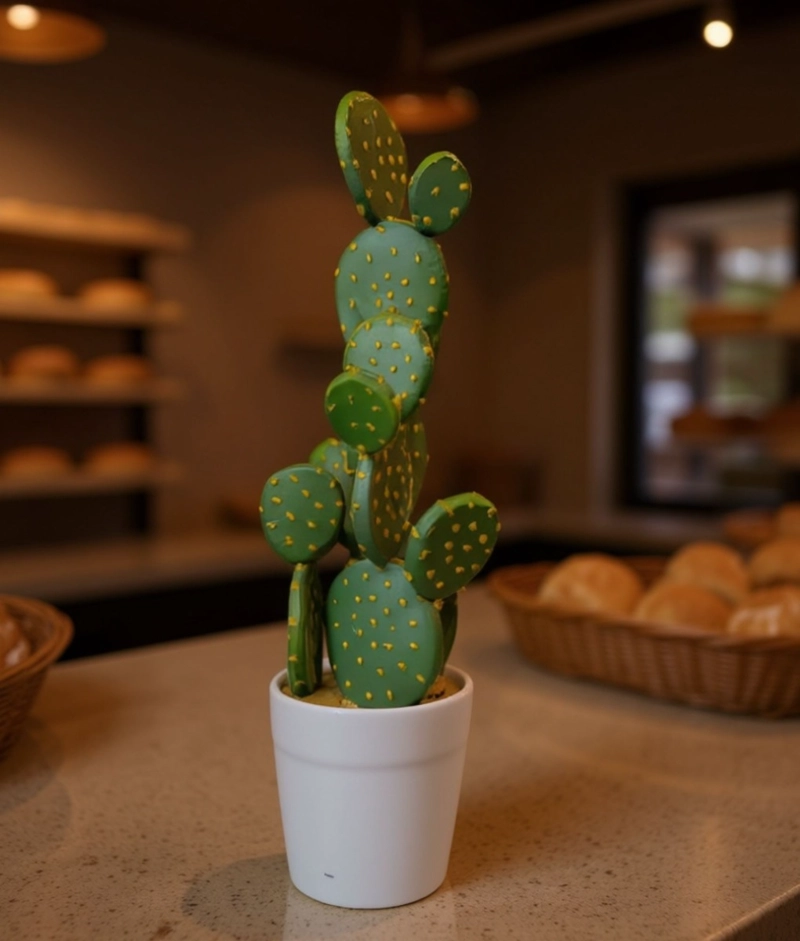 PLANTA ARTIFICIAL DECORATIVA CACTUS OPUNTIA REALISTA JHN - 7