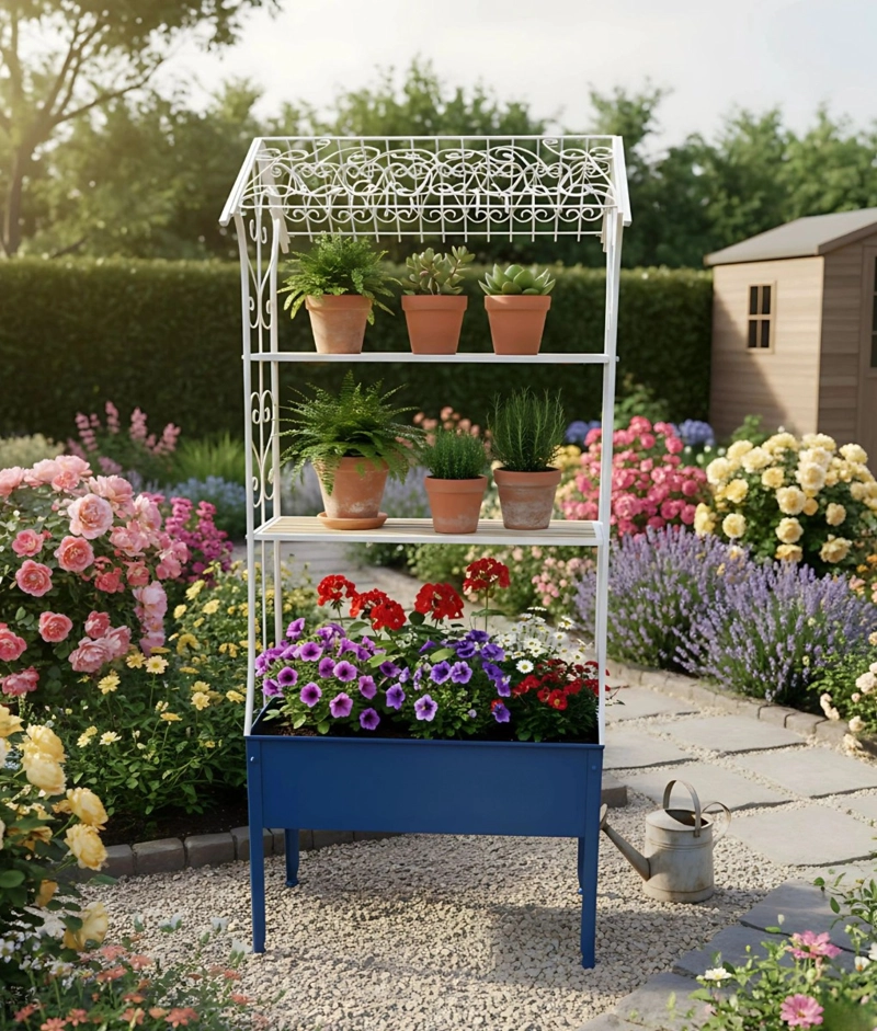 PORTA MACETAS DECORATIVO SOPORTE PLANTAS ESTANTE JHN - 2