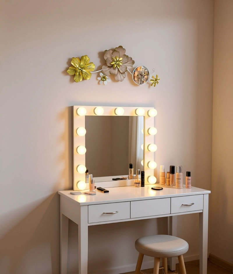 ESPEJO DECORATIVO PARED ADORNO VERSATIL FLORES HOGAR JHN - 10