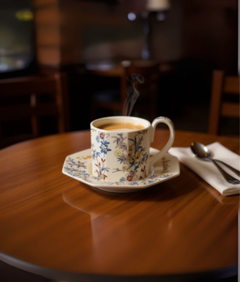 TAZA ELEGANTE PLATILLO FLORAL DECORATIVA HOGAR JHN - 7