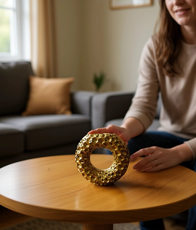 FLORERO DECORATIVO FORMA CIRCULAR MODERNO HOGAR JHN - 6