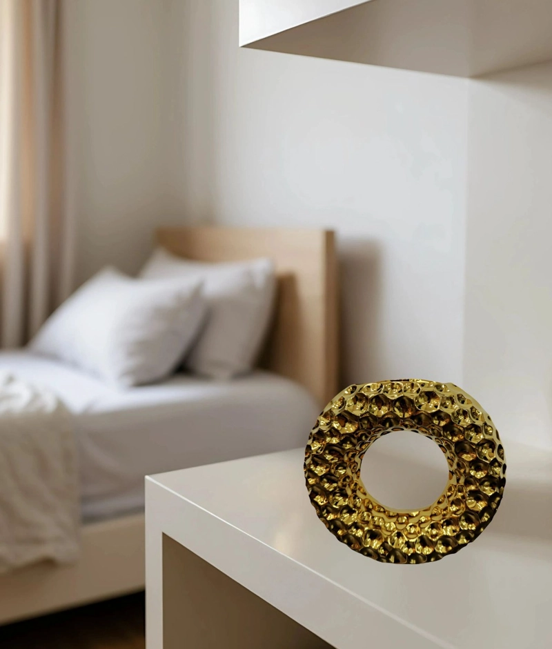 FLORERO DECORATIVO FORMA CIRCULAR MODERNO HOGAR JHN - 10