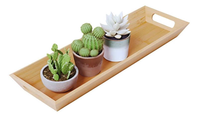 BANDEJA DECORATIVA MULTIFUNCIONAL ALMACENAMIENTO HOGAR JHN - 3