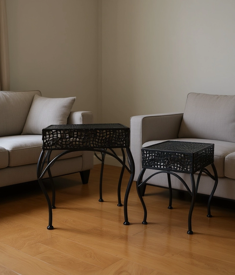 SET 2 MESA CENTRO DECORATIVA AUXILIAR MODERNO HOGAR JHN - 10