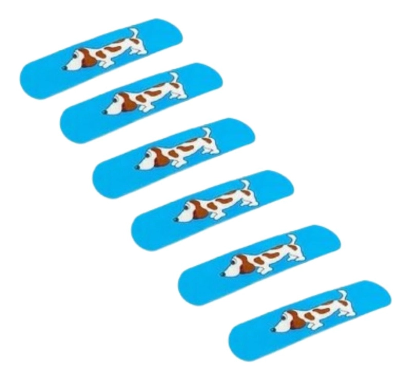 PACK 5 PARCHES CURITA INFANTIL DISEÑO ANIMALITOS HERIDAS LAU - 1