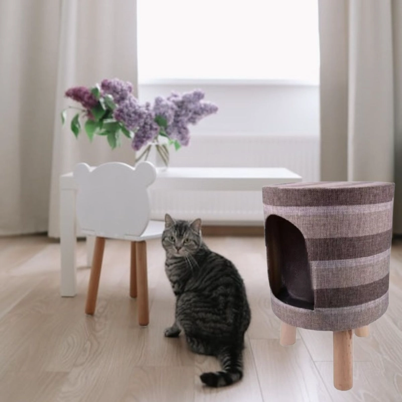 CASA TABURETE PARA GATOS PLEGABLE PEQUEÑA MASCOTAS LAU - 2