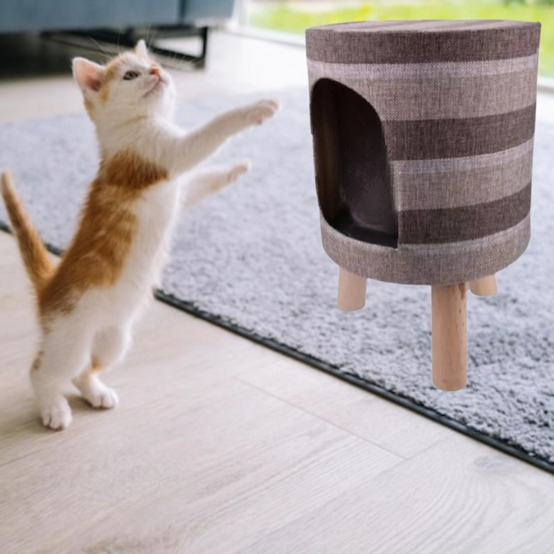 CASA TABURETE PARA GATOS PLEGABLE PEQUEÑA MASCOTAS LAU - 5