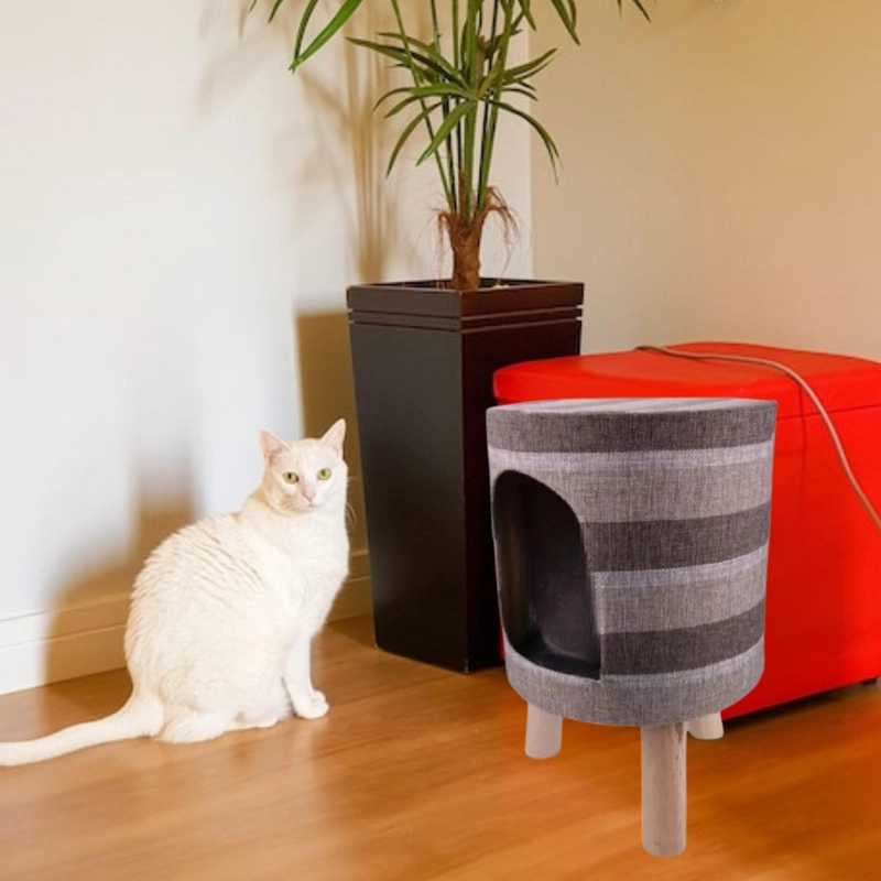 CASA TABURETE PARA GATOS PLEGABLE PEQUEÑA MASCOTAS LAU - 7