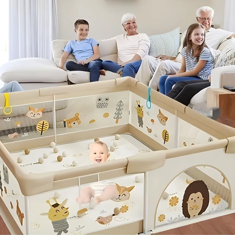 CORRAL DE JUEGOS DISEÑO CON DIBUJOS PARA BEBE LAU - 7