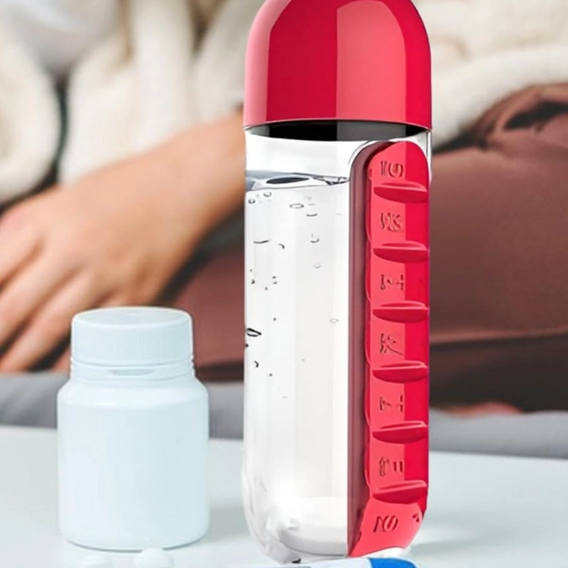 BOTELLA + PASTILLERO ORGANIZADOR SEMANAL MEDICINA LAU - 10
