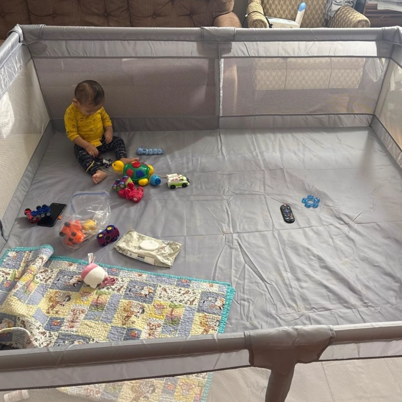 CORRAL DE JUEGOS CON PUERTA SIN DIBUJOS PARA BEBE HOGAR LAU - 9