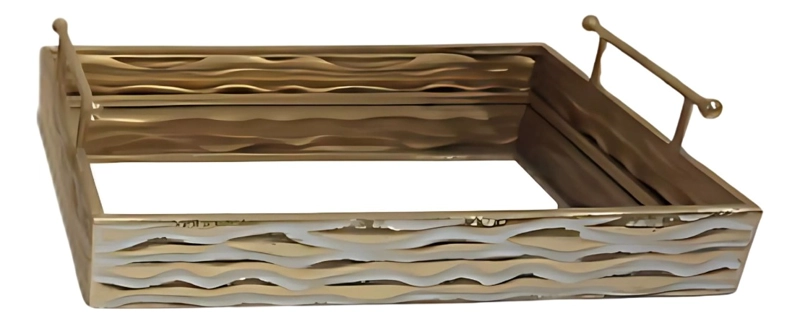 SET 2 BANDEJAS DECORATIVAS DISEÑO ELEGANTE FUNCIONAL JHN - 1