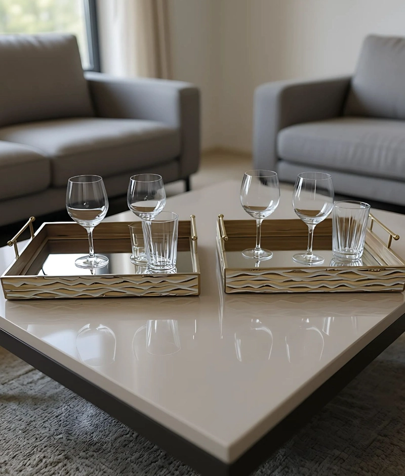 SET 2 BANDEJAS DECORATIVAS DISEÑO ELEGANTE FUNCIONAL JHN - 7