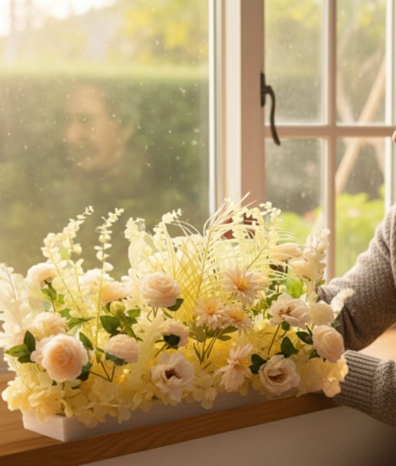 FLORES ARTIFICIALES DECORATIVAS ARREGLO FLORAL ADORNO JHN - 3