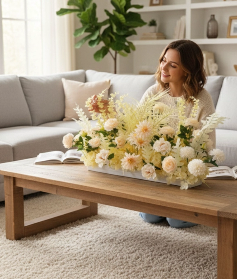 FLORES ARTIFICIALES DECORATIVAS ARREGLO FLORAL ADORNO JHN - 4