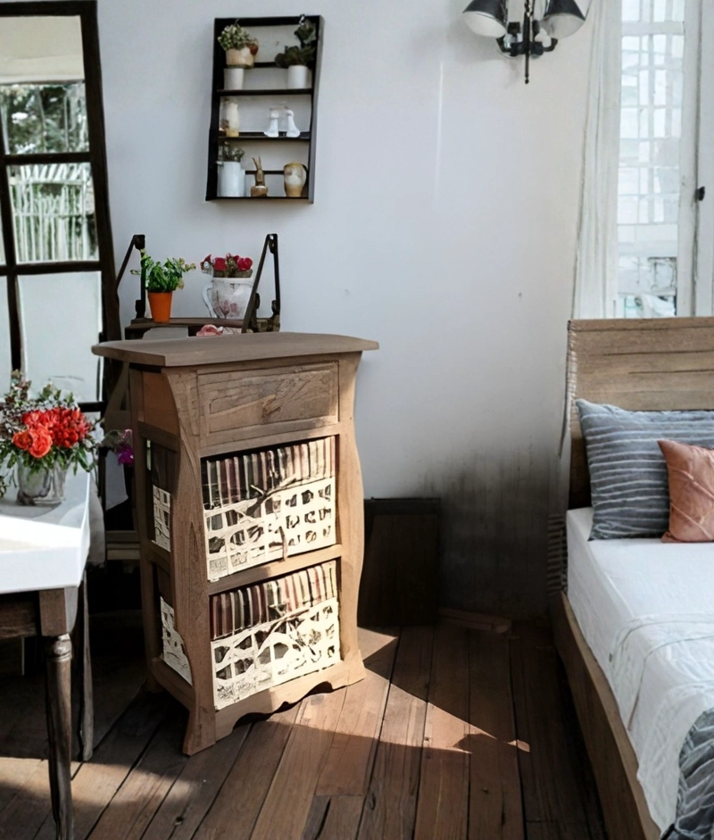 COMODA MUEBLE ORGANIZADOR ESTILO RUSTICO MODERNO JHN - 5