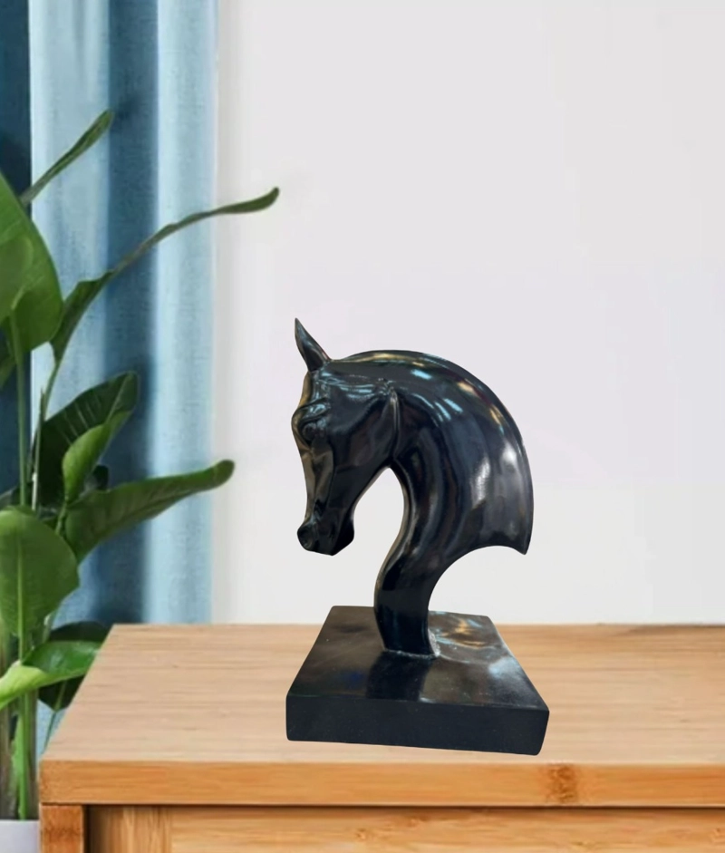FIGURA DECORATIVA ESTATUA CABEZA CABALLO ADORNO JHN - 5