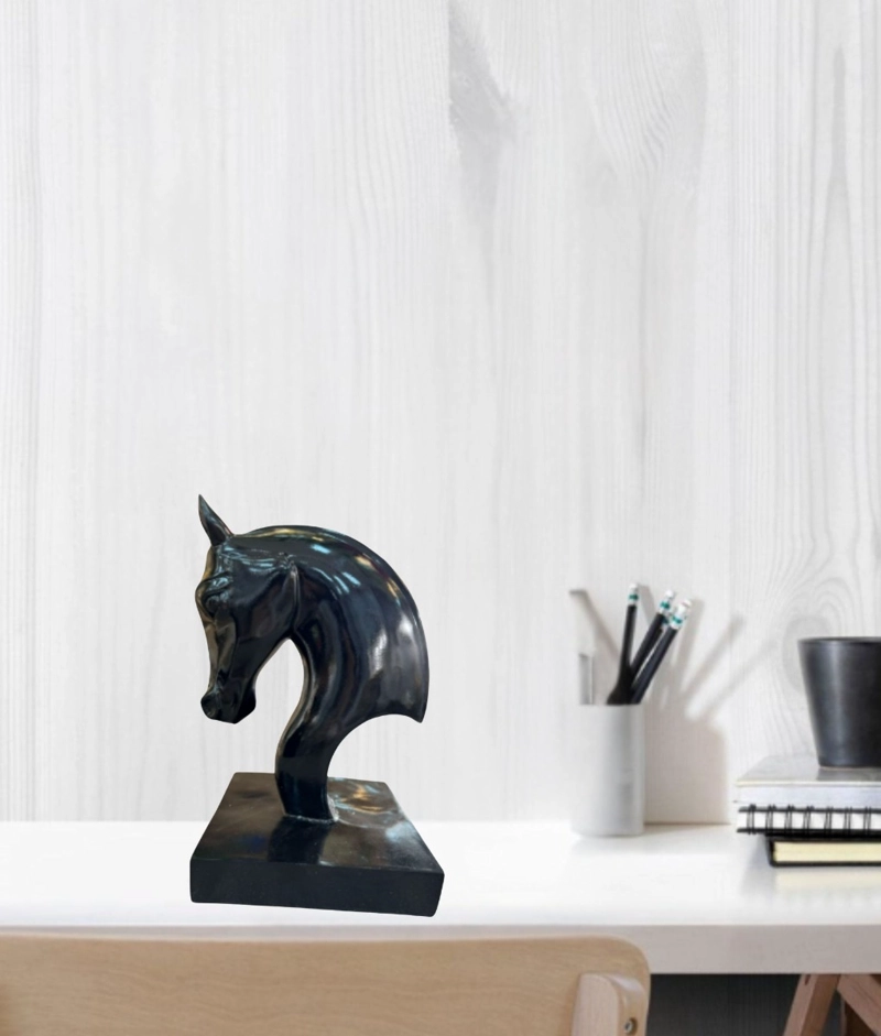 FIGURA DECORATIVA ESTATUA CABEZA CABALLO ADORNO JHN - 6