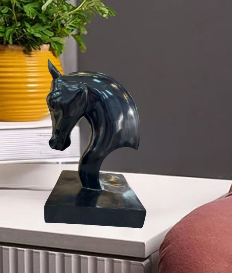 FIGURA DECORATIVA ESTATUA CABEZA CABALLO ADORNO JHN - 7