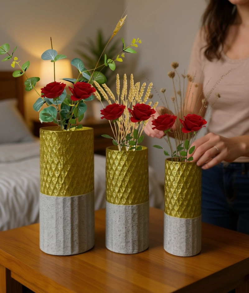 SET 3 FLORERO DECORATIVO GEOME TRICO CONTRASTE TEXTURA JHN - 3