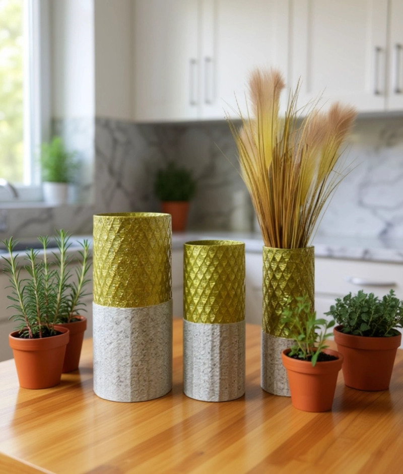 SET 3 FLORERO DECORATIVO GEOME TRICO CONTRASTE TEXTURA JHN - 7
