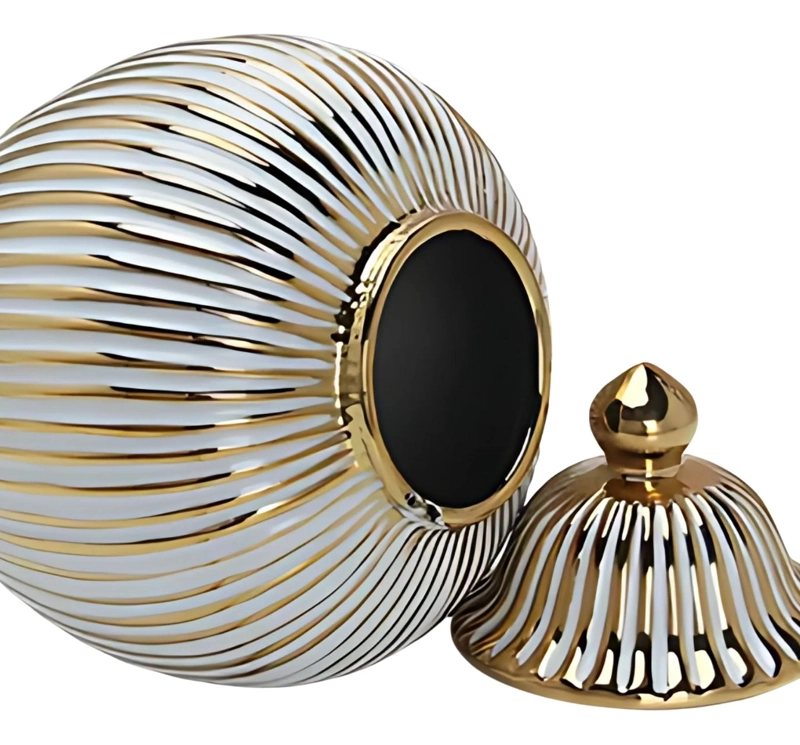 POTICHE JARRON ELEGANTE RECIPIENTE DECORATIVO TAPA JHN - 1