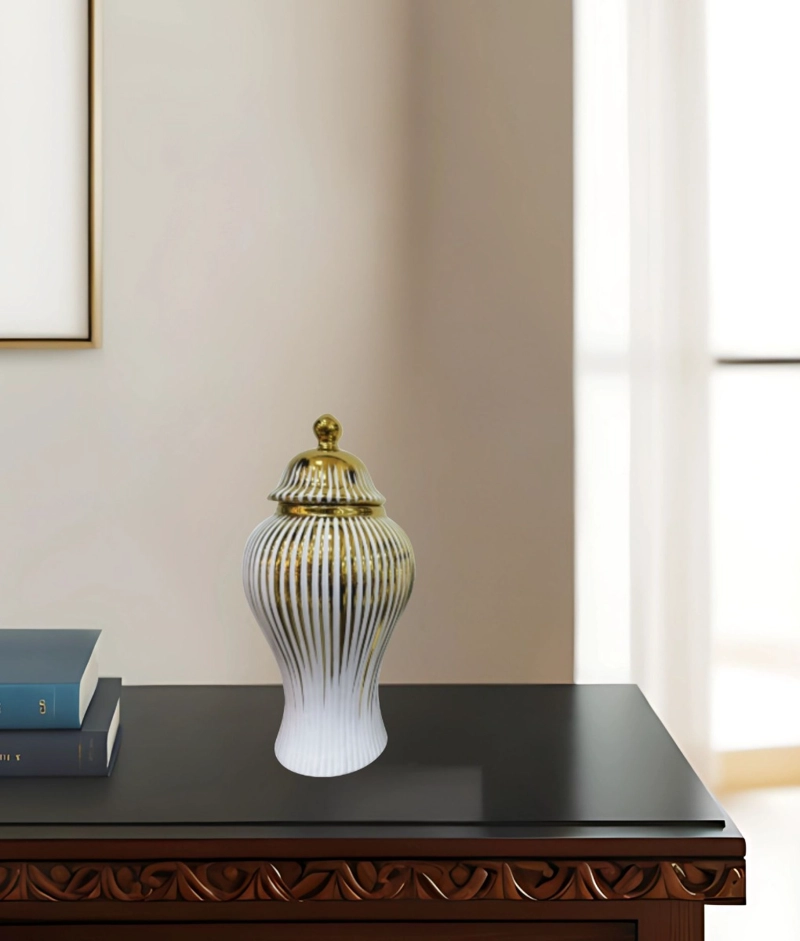 POTICHE JARRON ELEGANTE RECIPIENTE DECORATIVO TAPA JHN - 6