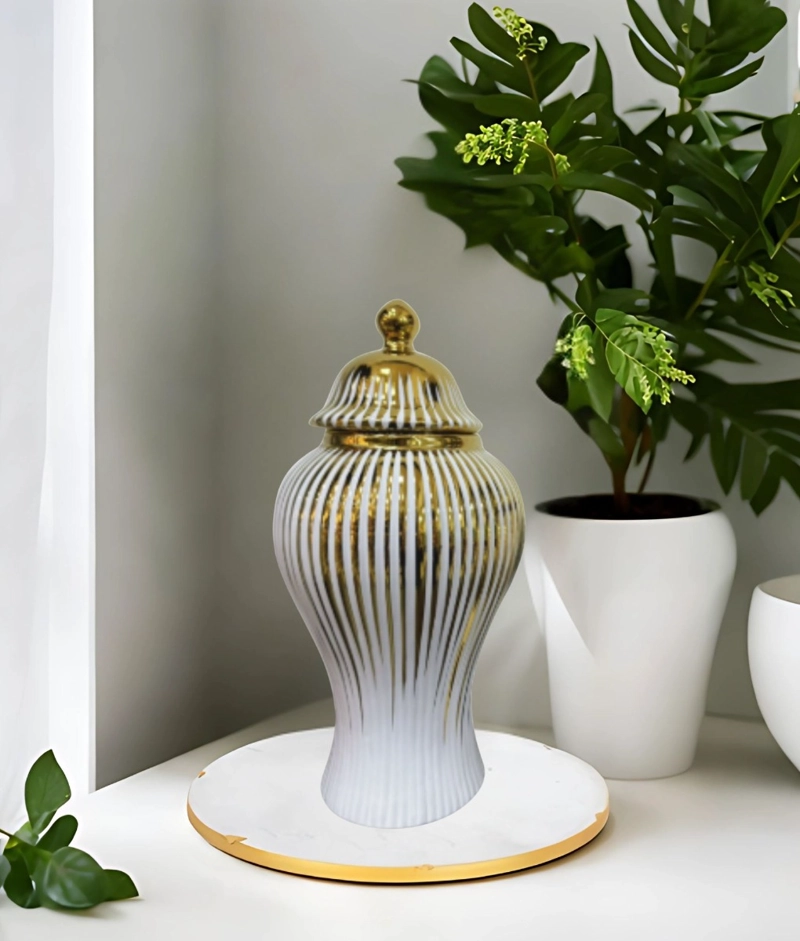 POTICHE JARRON ELEGANTE RECIPIENTE DECORATIVO TAPA JHN - 9